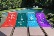 Load image into Gallery viewer, Personalized 30&quot; x 60&quot; Summer Camp, Vacation, Beach Towel, Bath Towel, Pool Towel, Beach Towel With Name
