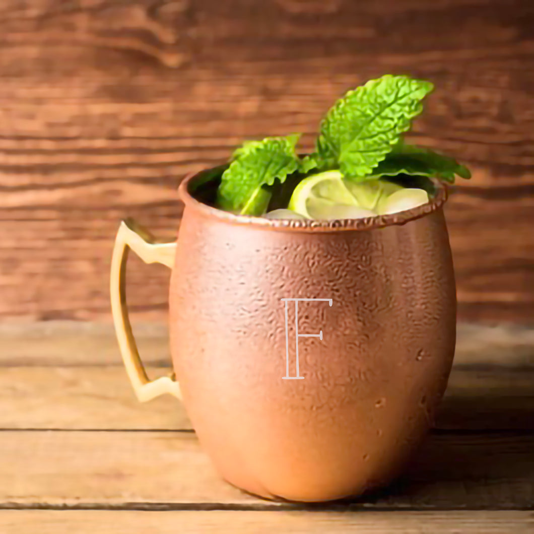 Personalized Copper Moscow Mule Mug With Initials