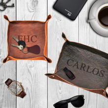 Load image into Gallery viewer, Personalized Name Genuine Leather Stash Tray
