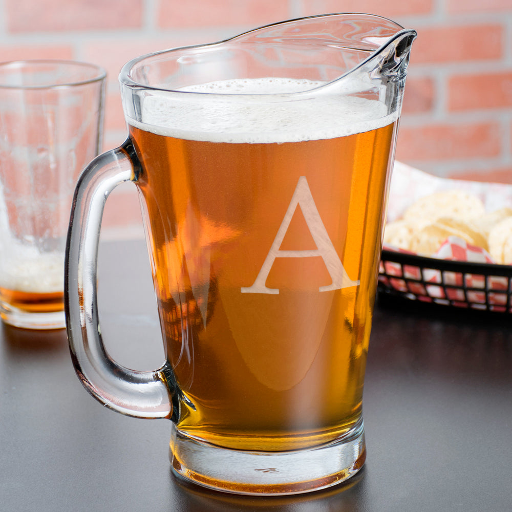 Personalized Initial Glass Pitcher