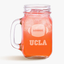 Load image into Gallery viewer, Football Engraved Name Mason Jar W/ Handle
