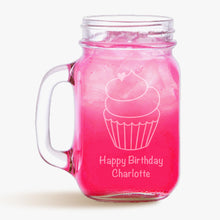 Load image into Gallery viewer, Personalized Happy Birthday Mason Jar W/ Handle
