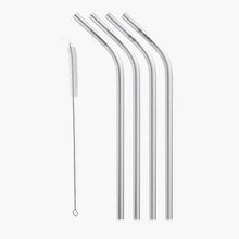Load image into Gallery viewer, Reusable Set of 4 Custom Stainless Steel Drinking Straws
