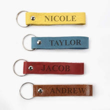 Load image into Gallery viewer, Leather Key chain w/ Silver finish
