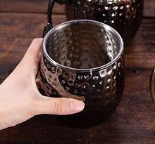 Load image into Gallery viewer, Laser Engraved &quot;Gun Metal Black&quot; Moscow Mule Mug with Stainless Steel Straw
