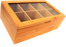 Load image into Gallery viewer, Personalized Adjustable Premium 8 Slot Bamboo Tea Box (Sugar, Jewelry, Storage, Organizer etc.)

