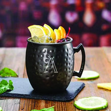 Load image into Gallery viewer, Laser Engraved &quot;Gun Metal Black&quot; Moscow Mule Mug with Stainless Steel Straw
